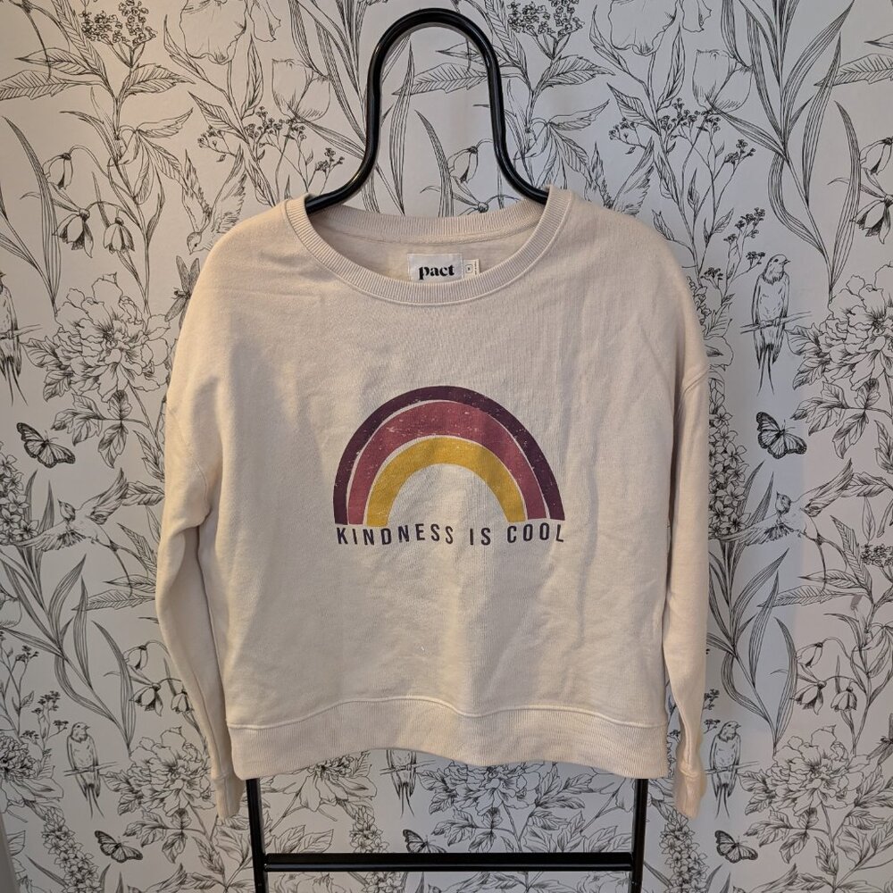PACT “Kindness Is Cool” Sweatshirt | 100% Cotton | Size M